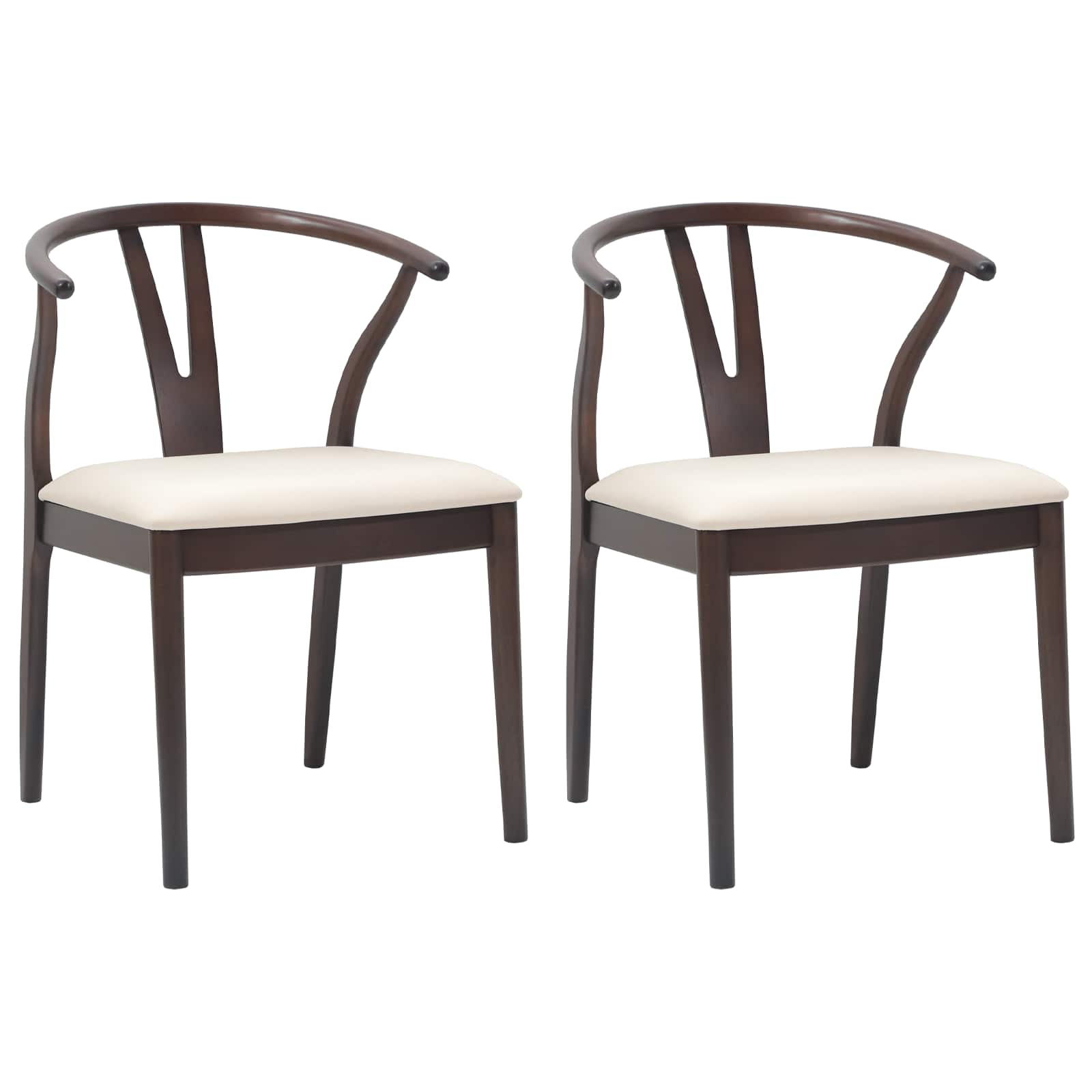 Esszimmerstuhl 2 pcs Hellbraun und hell Massives Gummiholz