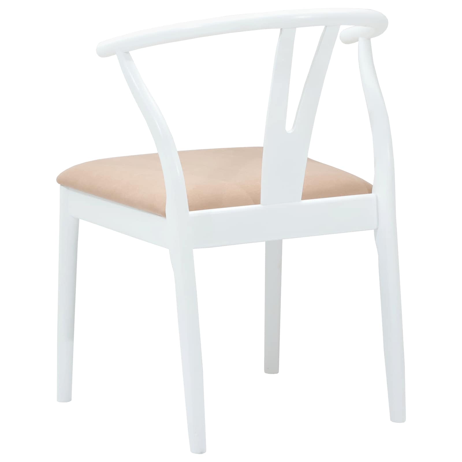 Esszimmerstuhl 2 pcs Weiß und Braun Massives Gummiholz