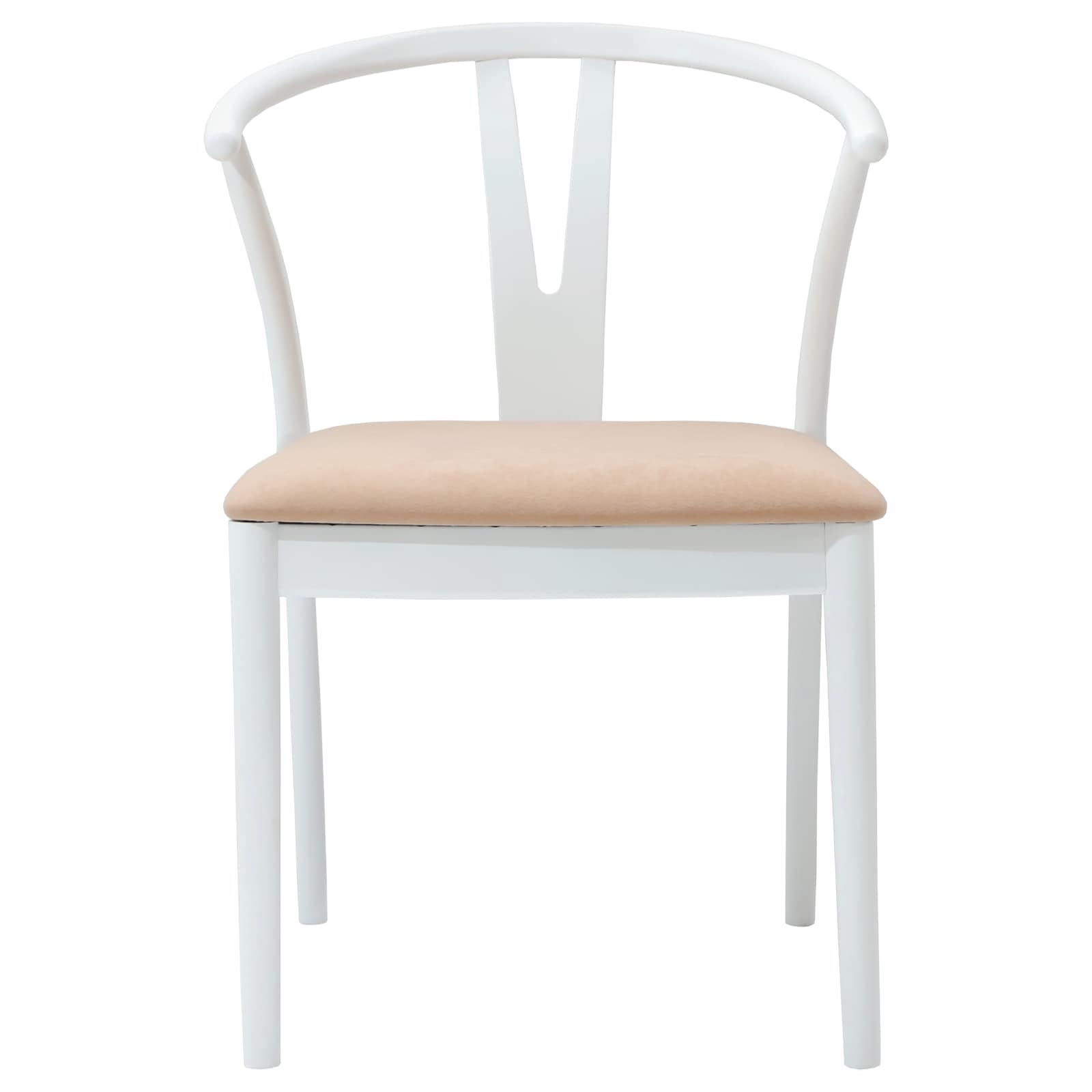 Esszimmerstuhl 2 pcs Weiß und Braun Massives Gummiholz