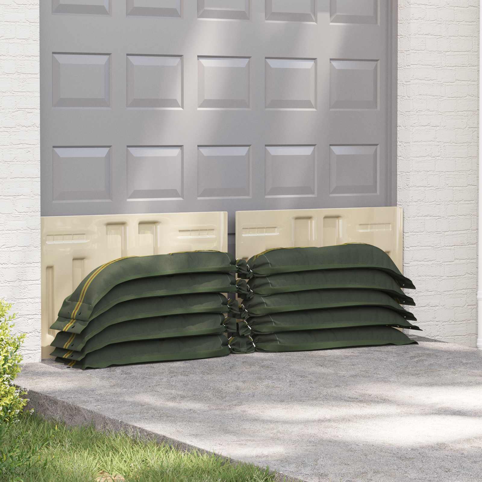 Sandsäcke 50 pcs Dunkelgrün 120 x 27 cm HDPE