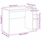 Schreibtisch Sonoma-Eiche 109 x 50 x 78 cm Holzwerkstoff