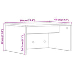 Wandtisch Wandmontiert Beton Grau 60 x 45 x 30 cm Holzwerkstoff