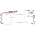 Wandtisch Schwarz Eichen-Optik 80 x 45 x 30 cm Holzwerkstoff