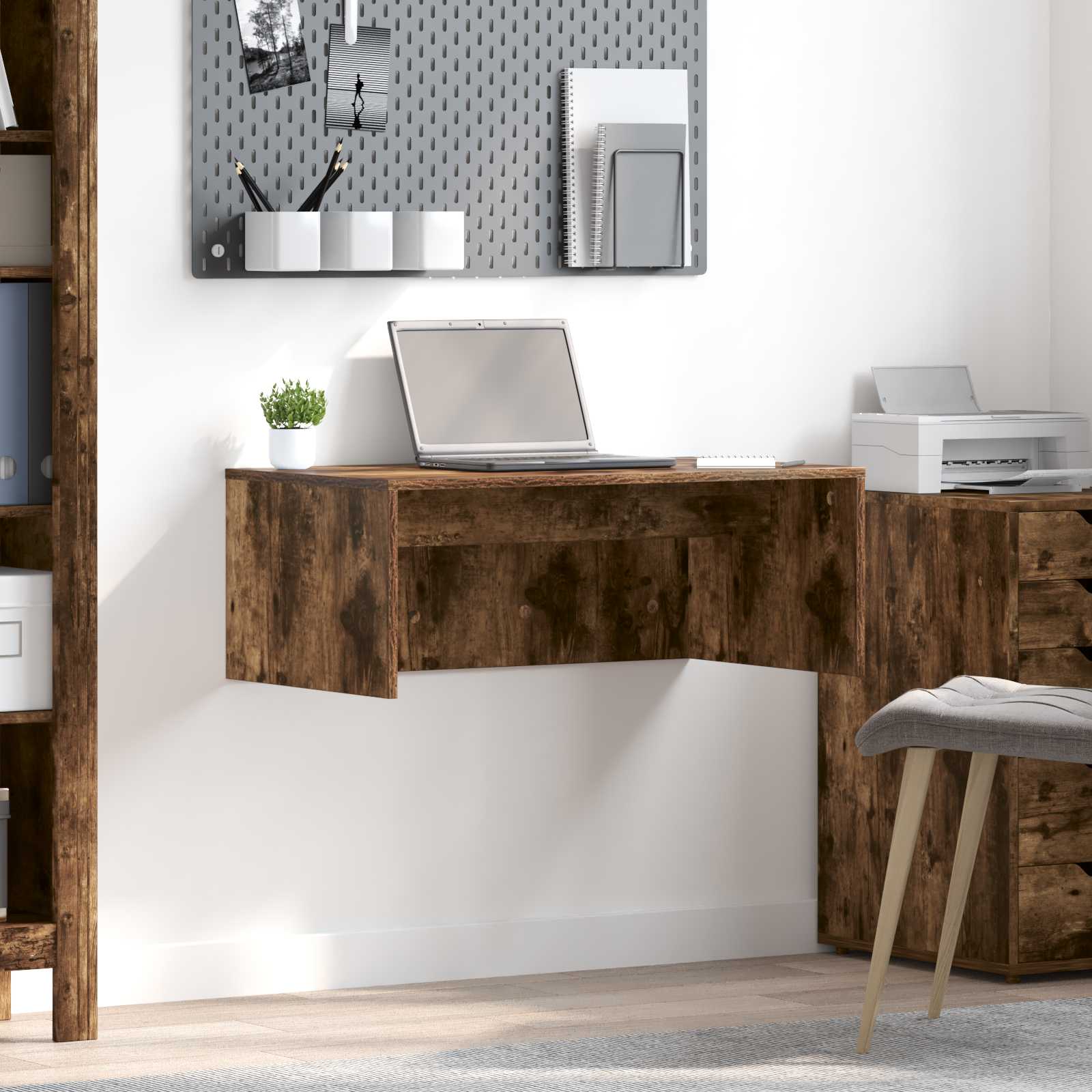 Wandtisch Geräucherte Eiche 80 x 45 x 30 cm Holzwerkstoff