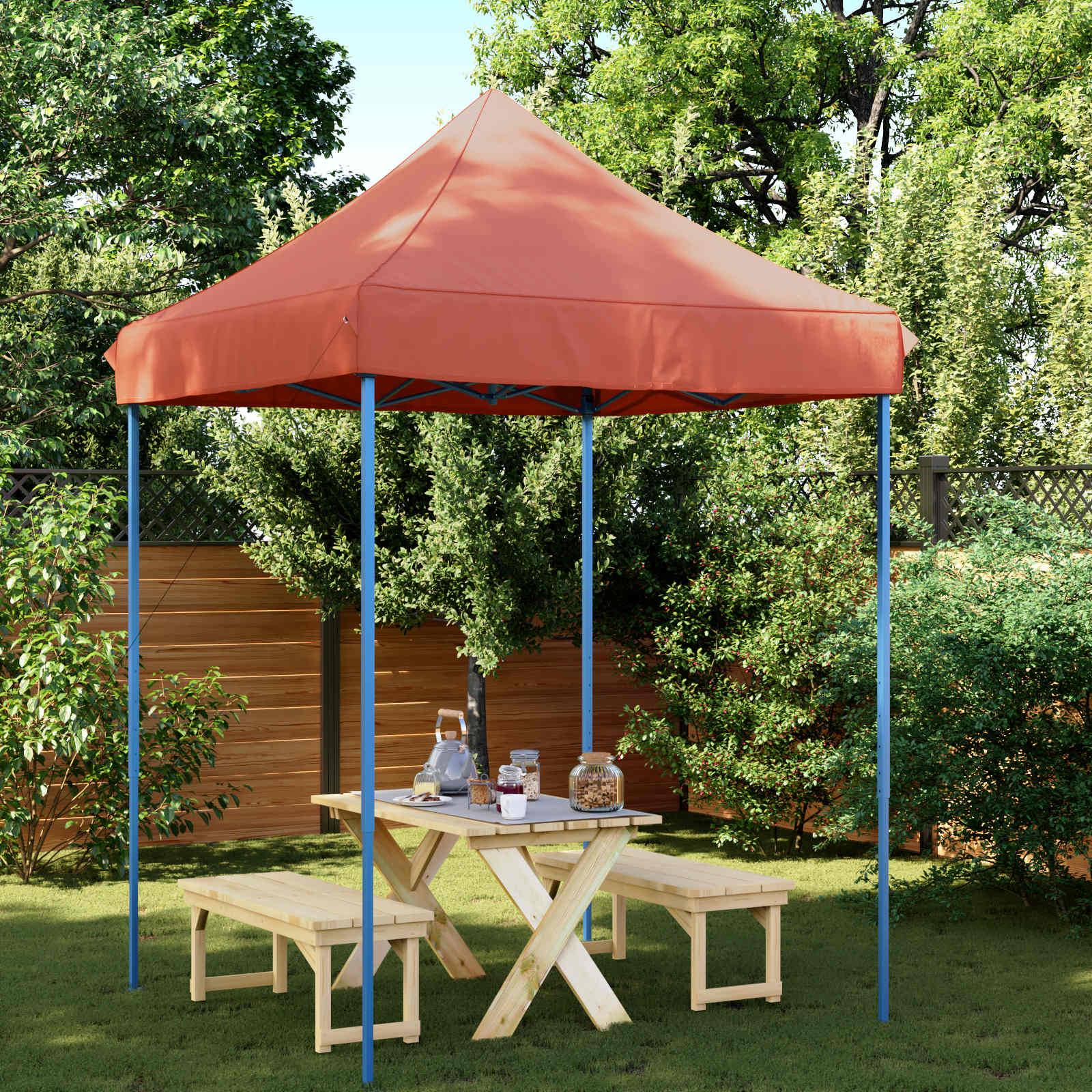 Party-Zelt Terrakotta 200 x 200 x 306 cm Oxford-Stoff