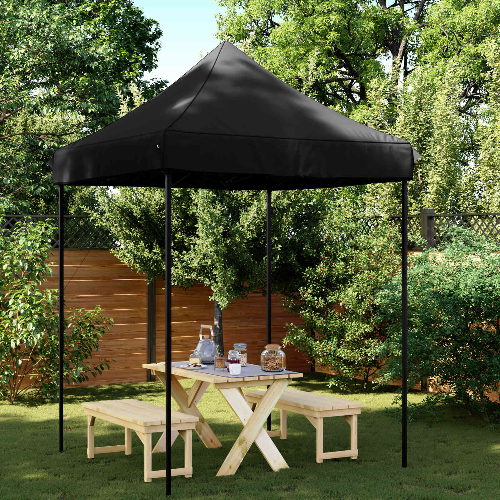 Party-Zelt Schwarz 200 x 200 x 306 cm Oxford-Stoff