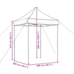 Party-Zelt Schwarz 200 x 200 x 306 cm Oxford-Stoff