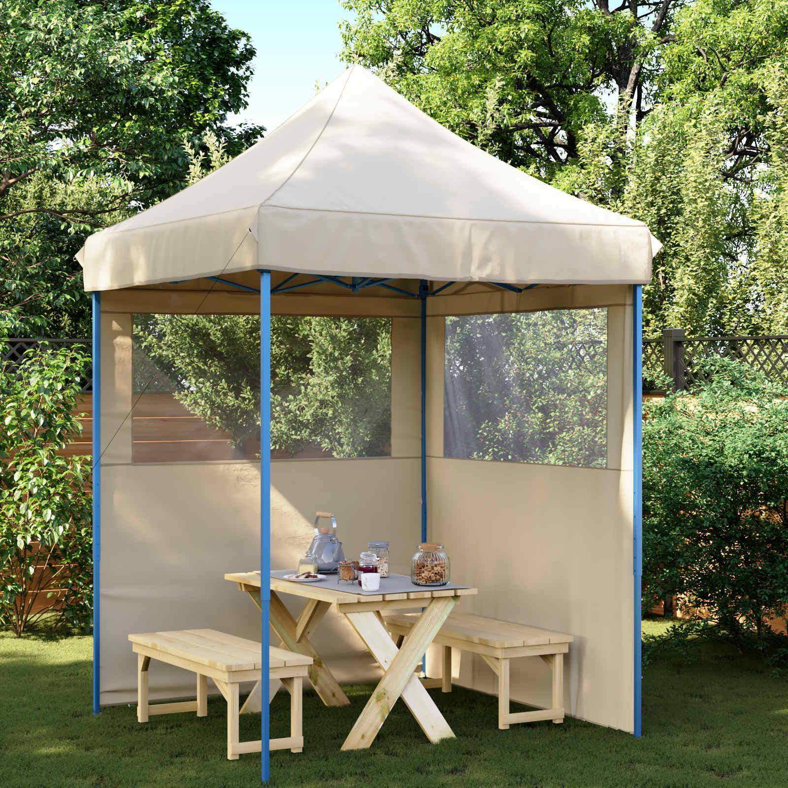 Party-Zelt Beige 200 x 200 x 306 cm Oxford-Stoff