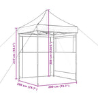 Party-Zelt Taupe 200 x 200 x 306 cm Oxford-Stoff