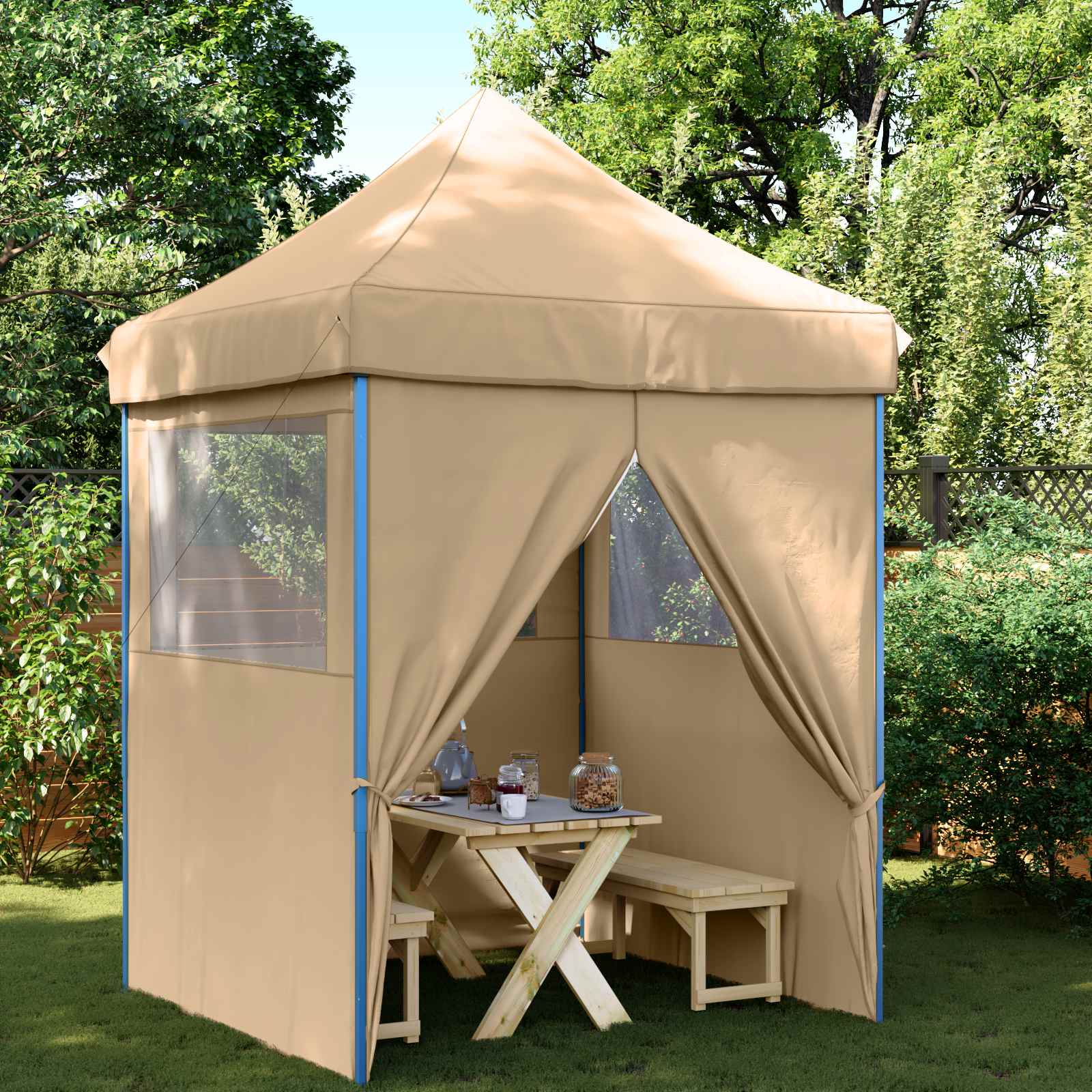 Party-Zelt Beige 200 x 200 x 306 cm Oxford-Stoff