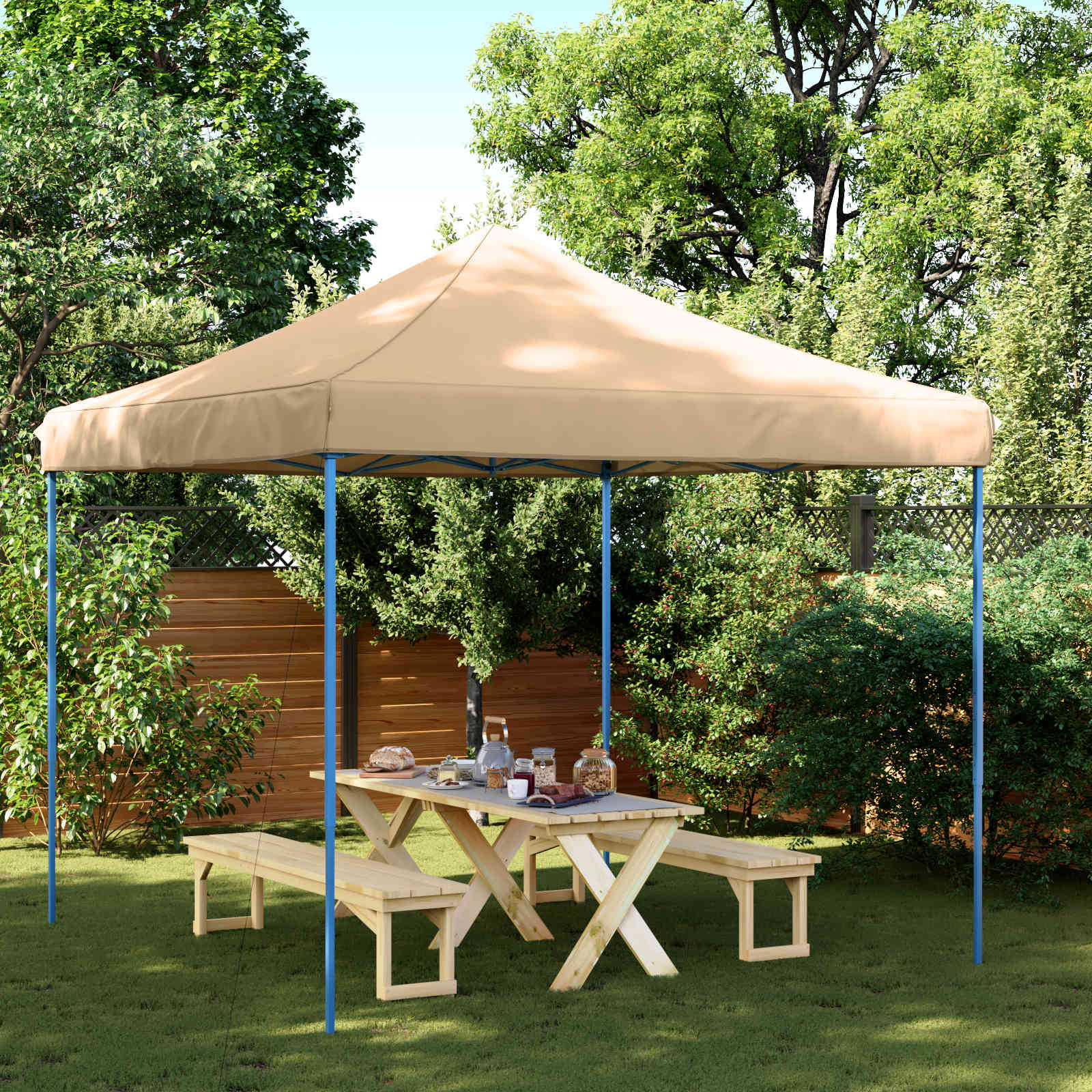 Party-Zelt Beige 292 x 292 x 315 cm Oxford-Stoff