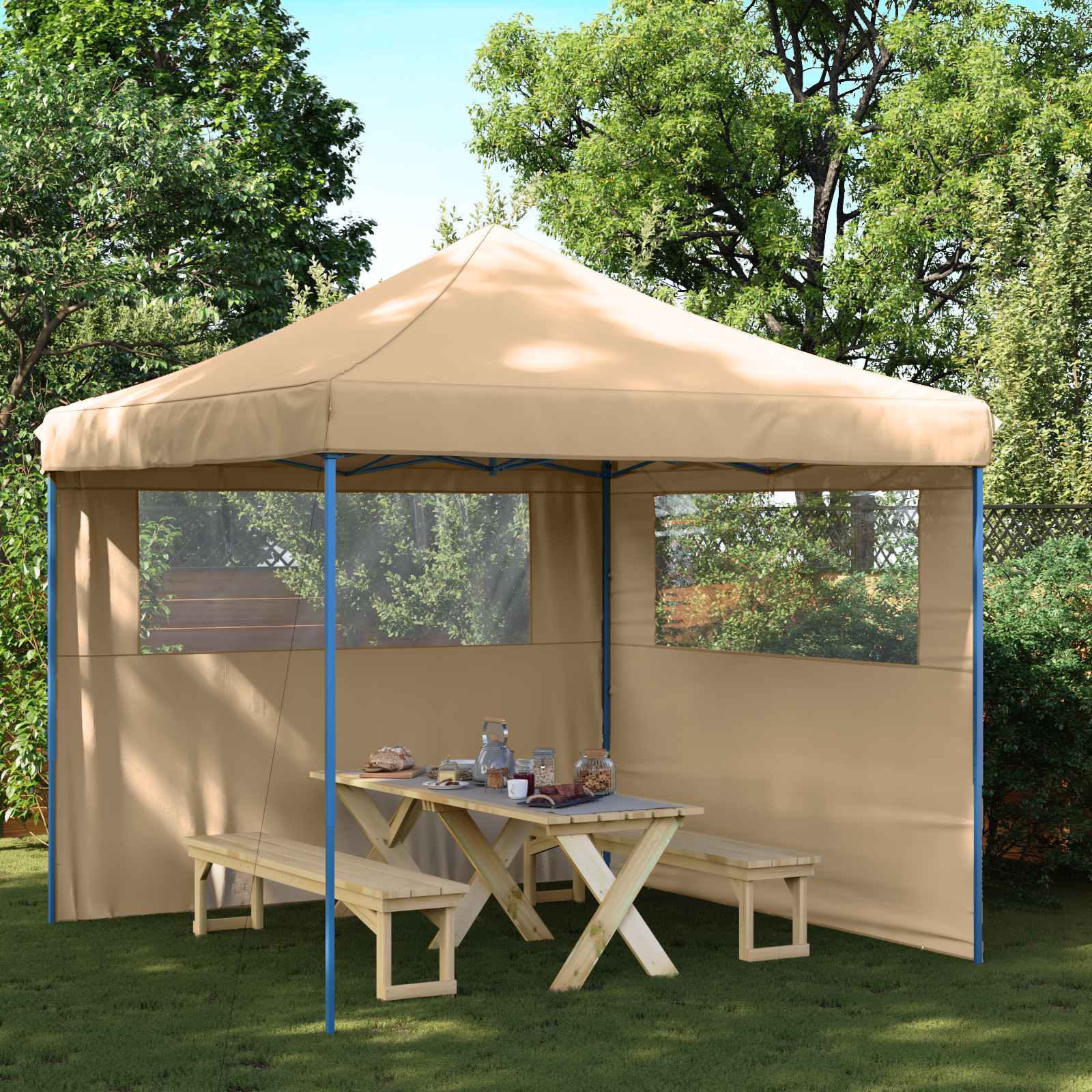 Party-Zelt Beige 292 x 292 x 315 cm Oxford-Stoff