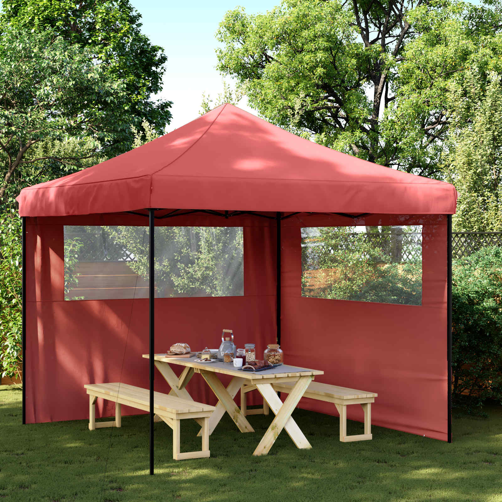 Party-Zelt Bordeauxrot 292 x 292 x 315 cm Oxford-Stoff