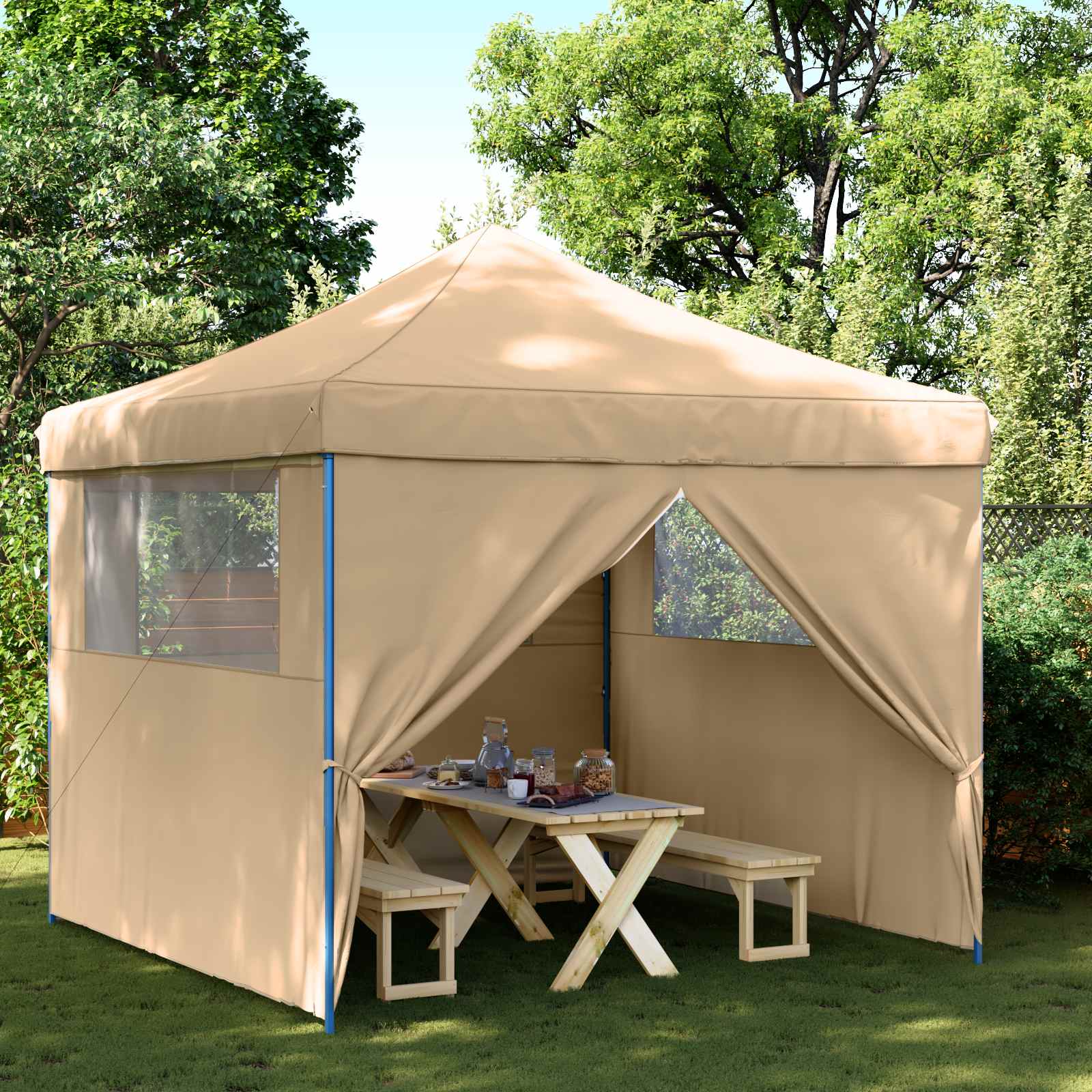 Party-Zelt Beige 292 x 292 x 315 cm Oxford-Stoff