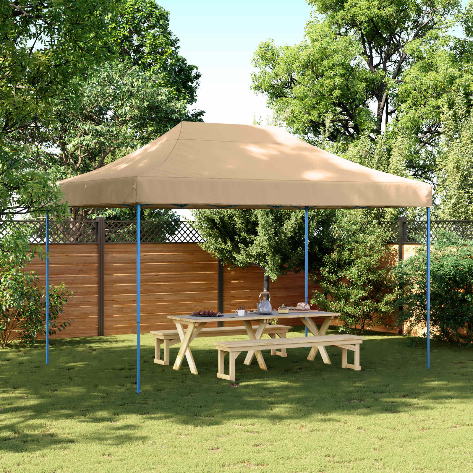 Party-Zelt Beige 279 x 410 x 315 cm Oxford-Stoff