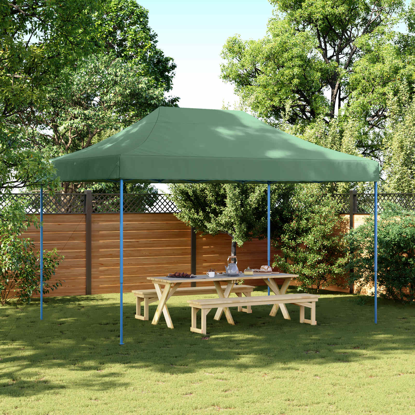 Party-Zelt Grün 279 x 410 x 315 cm Oxford-Stoff
