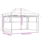 Party-Zelt Braun 279 x 410 x 315 cm Oxford-Stoff
