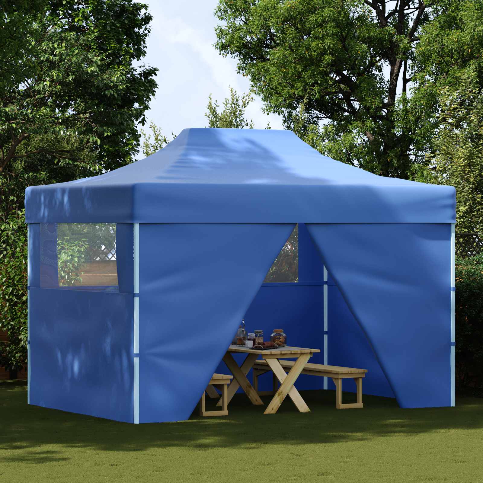 Party-Zelt Blau 280 x 410 x 315 cm Oxford-Stoff
