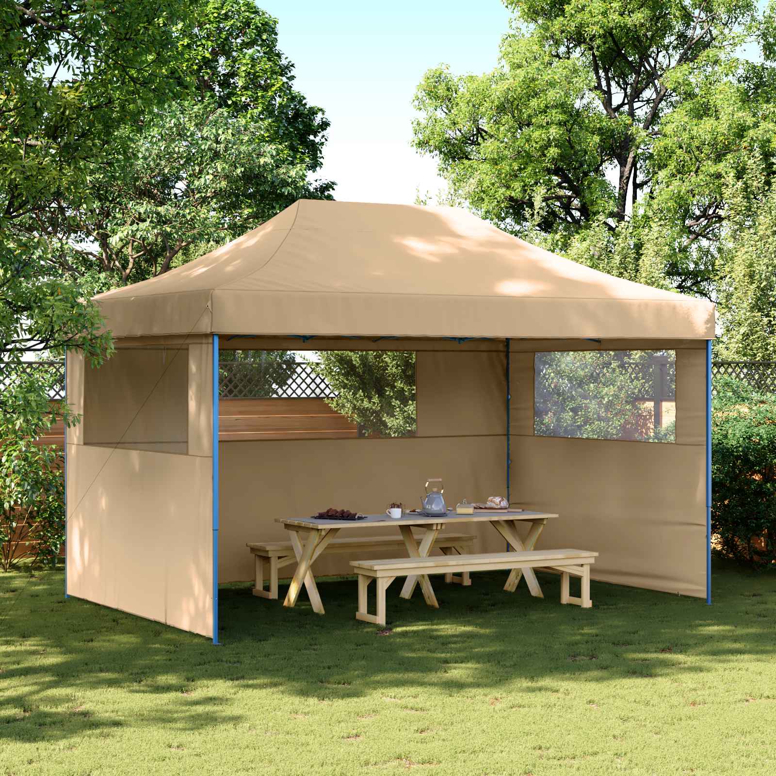 Party-Zelt Beige 292 x 440 x 315 cm Oxford-Stoff