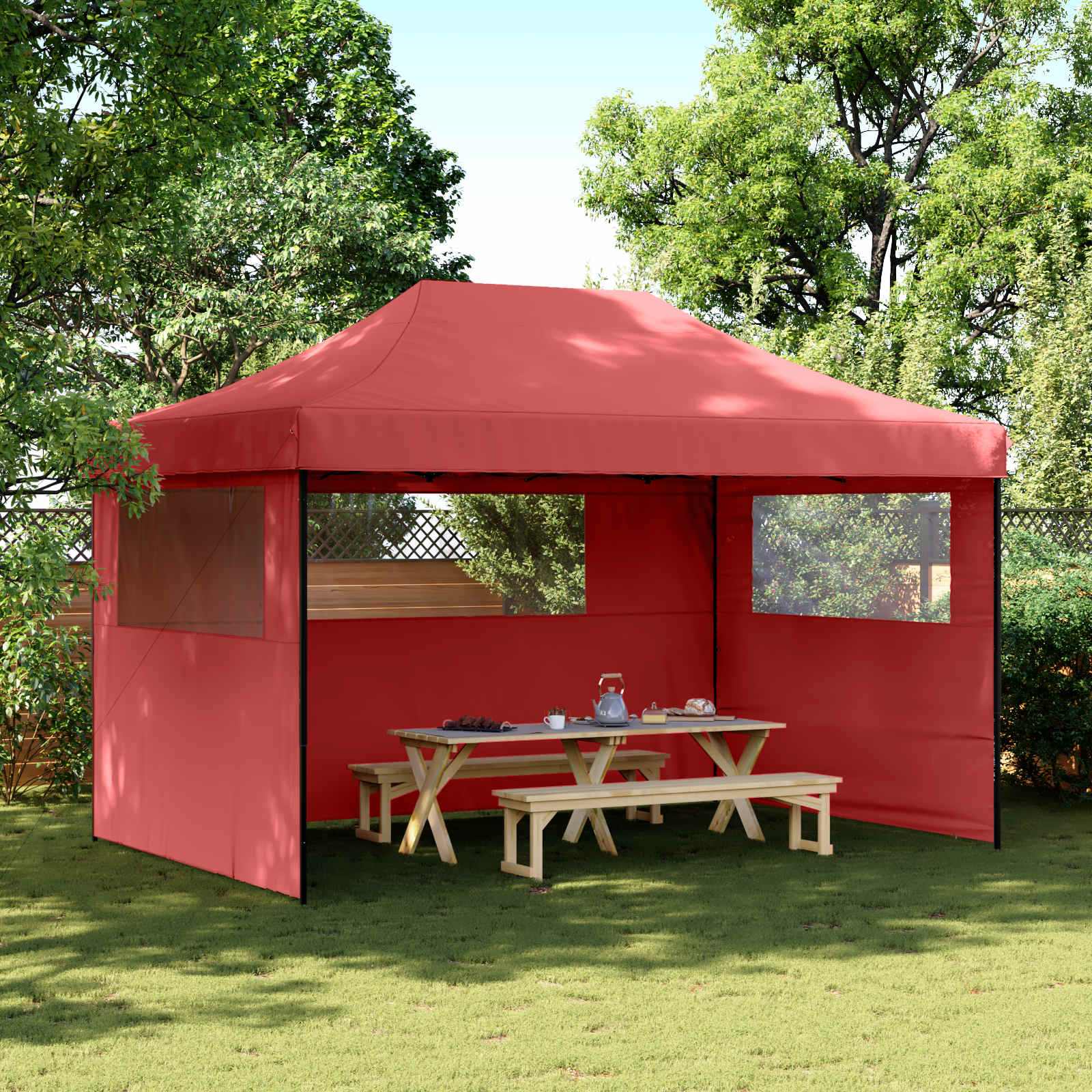 Party-Zelt Bordeauxrot 292 x 440 x 315 cm Oxford-Stoff