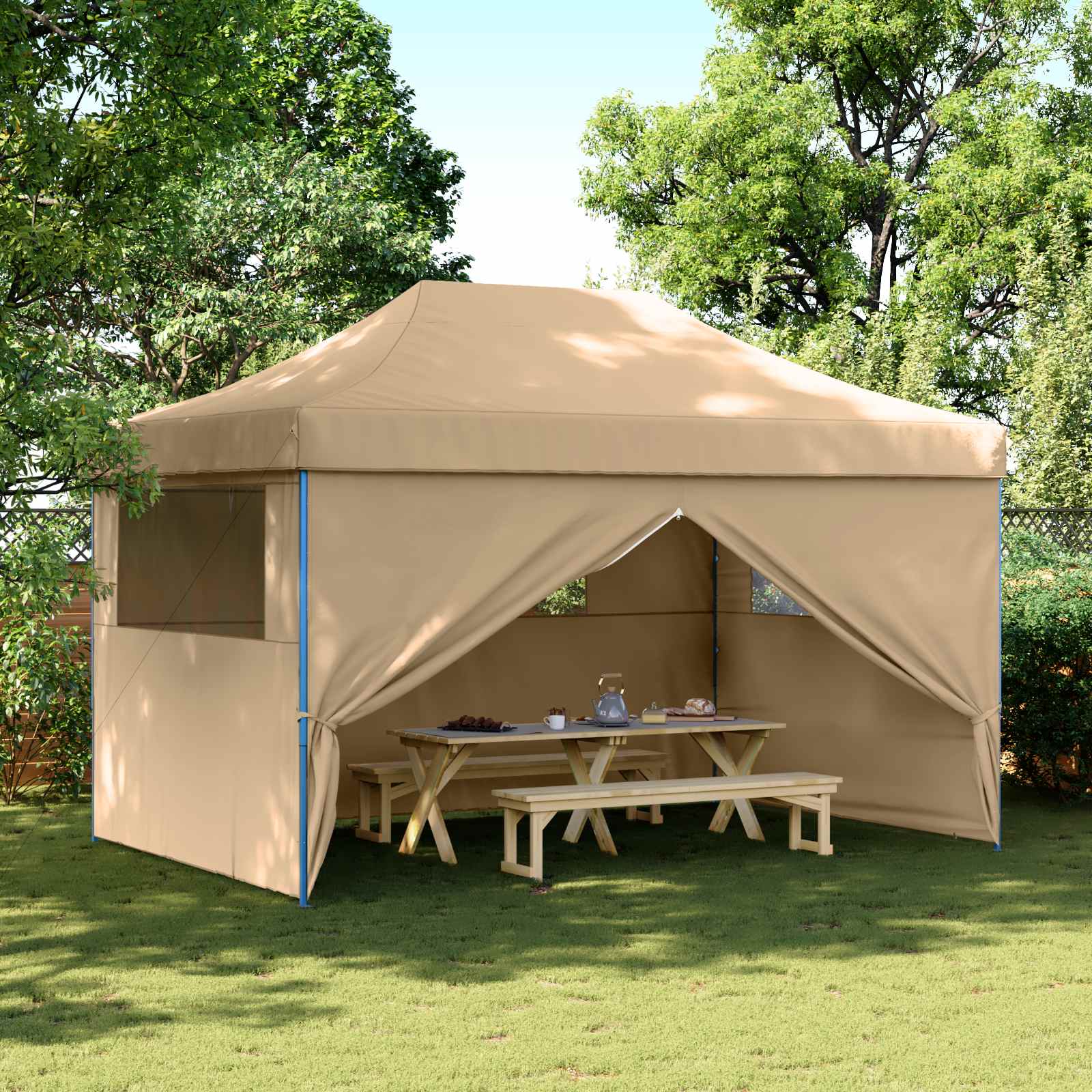 Party-Zelt Beige 292 x 440 x 315 cm Oxford-Stoff