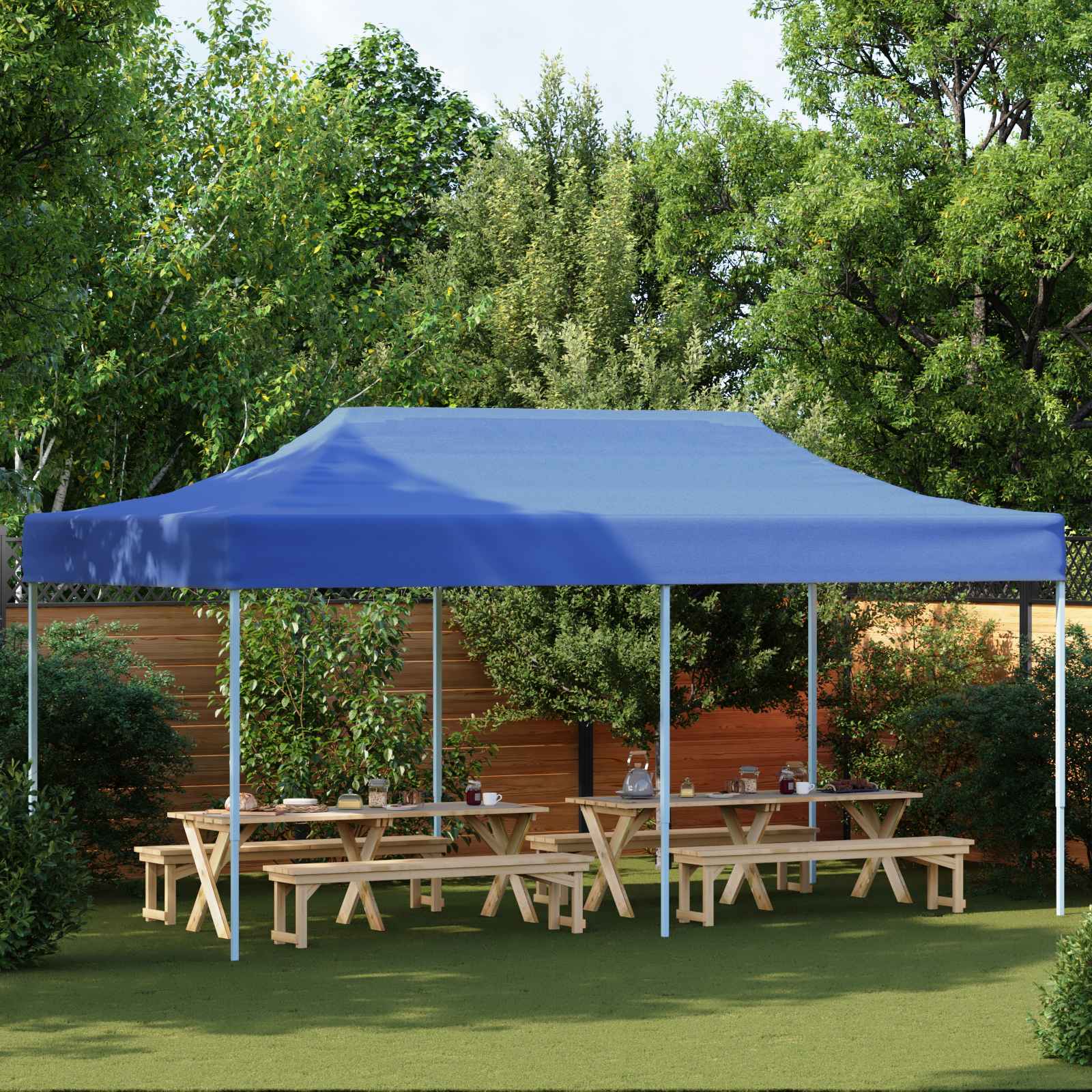 Party-Zelt Blau 291 x 580 x 315 cm Oxford-Stoff