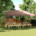 Party-Zelt Braun 292 x 580 x 315 cm Oxford-Stoff