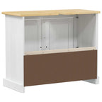 Waschbeckenunterschrank mit Regal mit Tür Weiß 73 x 33 x 60 cm