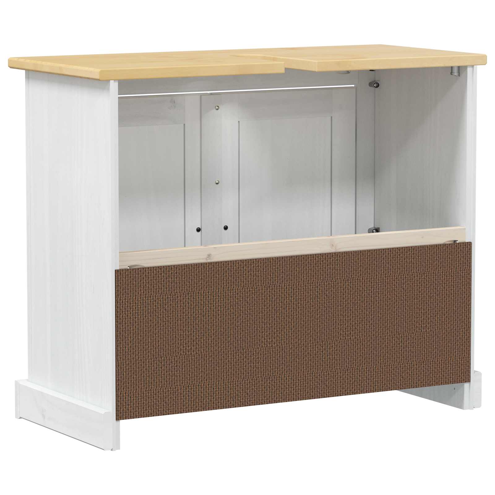 Waschbeckenunterschrank mit Regal mit Tür Weiß 73 x 33 x 60 cm