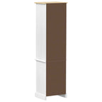 Badezimmerschrank Weiß 50 x 40 x 185 cm Massives Kiefernholz