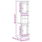 Badezimmerschrank Weiß 50 x 40 x 185 cm Massives Kiefernholz