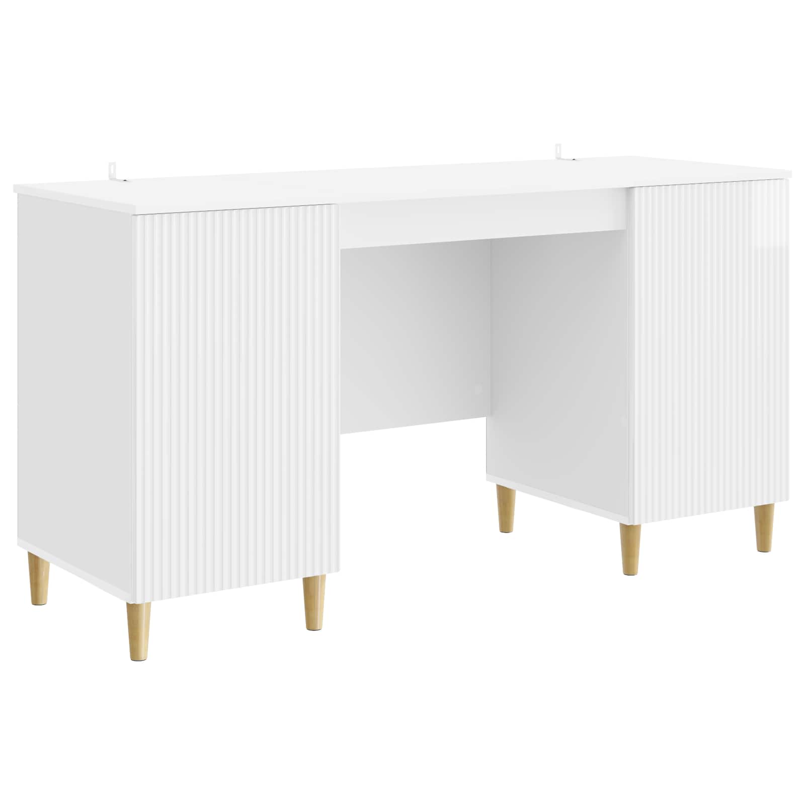 Schreibtisch Hochglanz Weiß 142,5 x 50 x 75 cm Holzwerkstoff