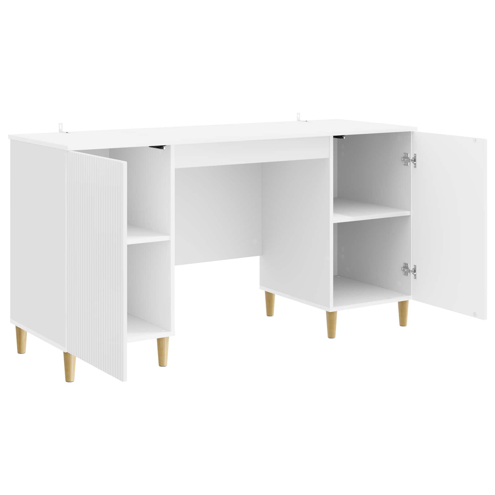 Schreibtisch Hochglanz Weiß 142,5 x 50 x 75 cm Holzwerkstoff