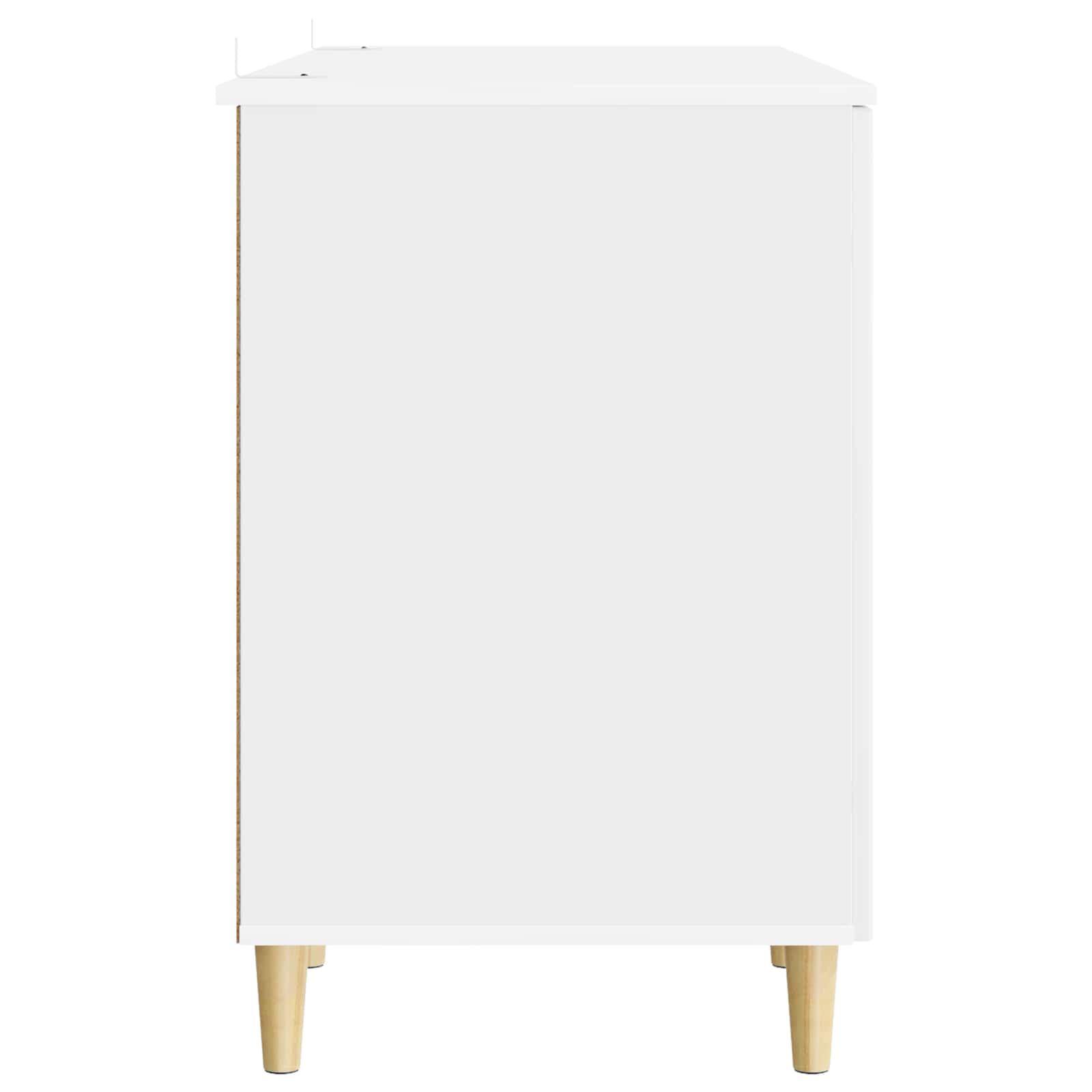 Schreibtisch Hochglanz Weiß 142,5 x 50 x 75 cm Holzwerkstoff