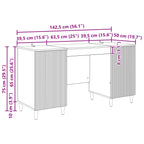 Schreibtisch Graues Sonoma 142,5 x 50 x 75 cm Holzwerkstoff