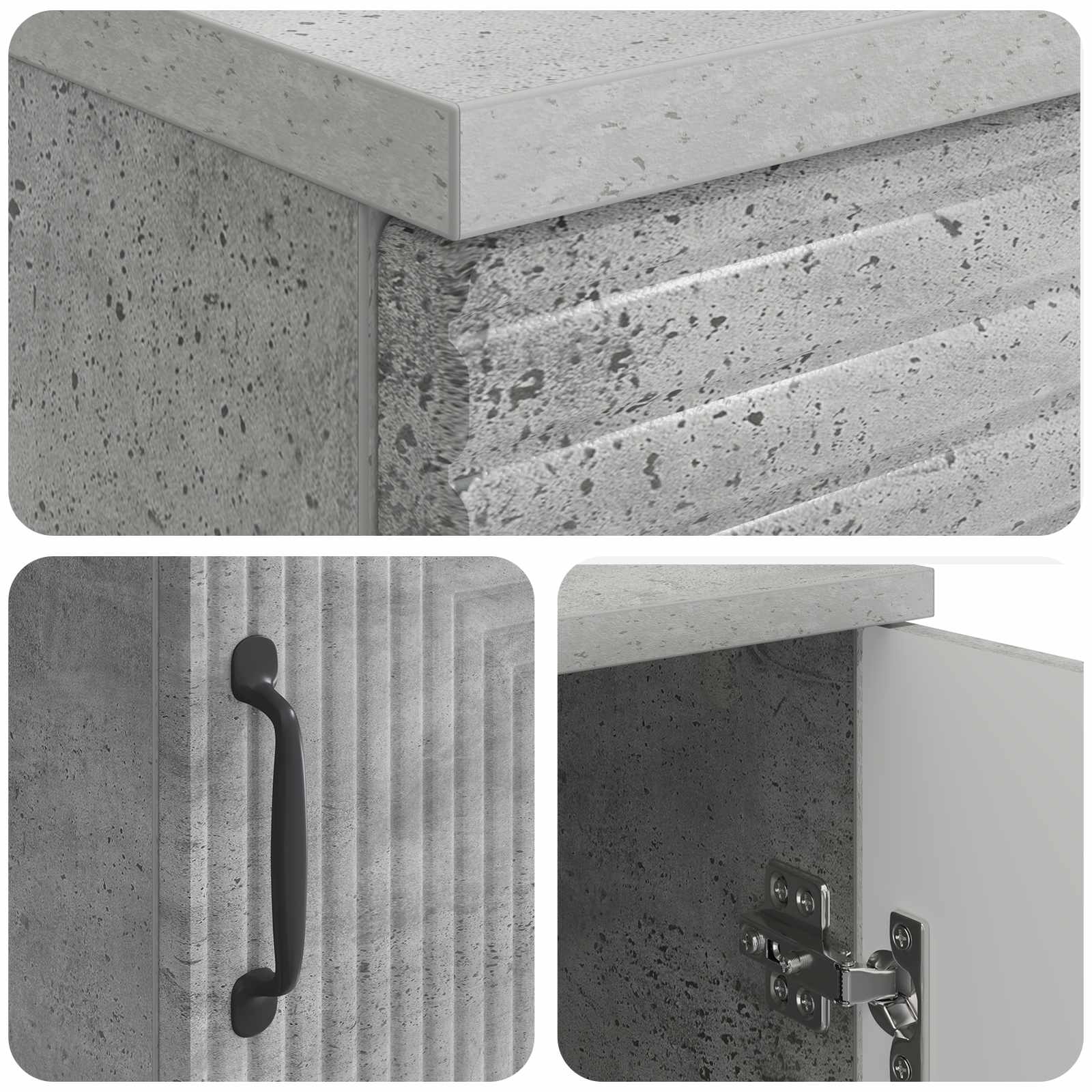 Schreibtisch mit Tür Betongrau 142,5 x 50 x 75 cm Holzwerkstoff