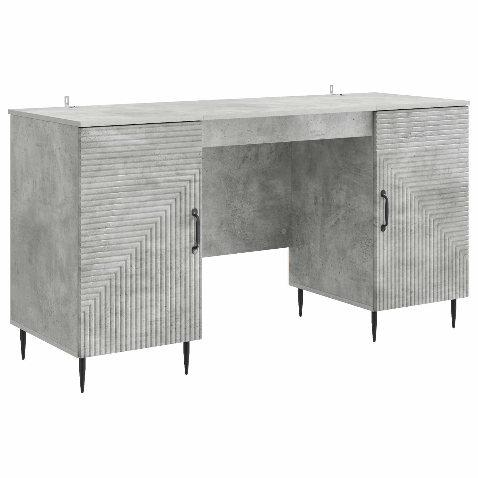 Schreibtisch mit Tür Betongrau 142,5 x 50 x 75 cm Holzwerkstoff