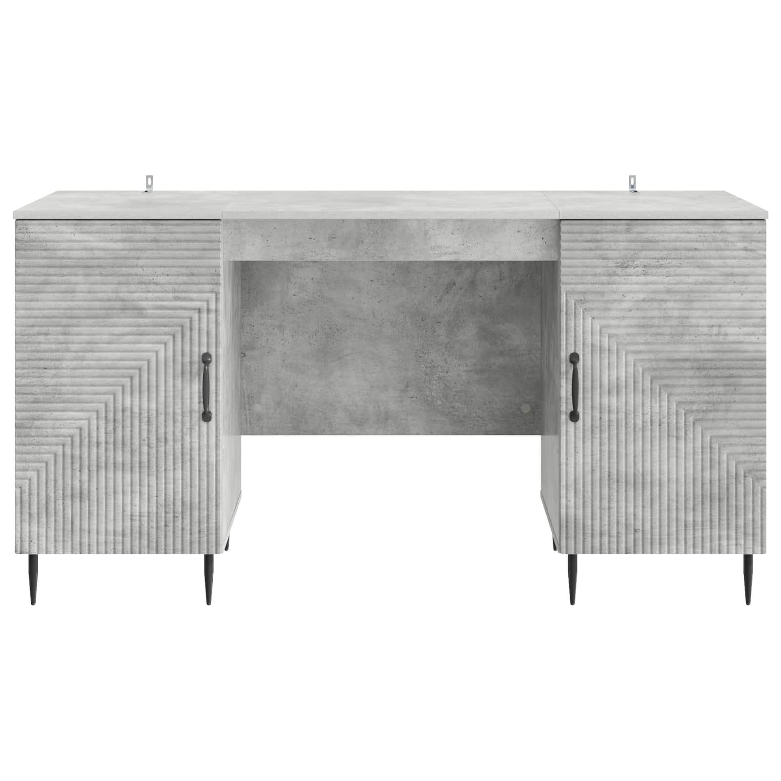 Schreibtisch mit Tür Betongrau 142,5 x 50 x 75 cm Holzwerkstoff