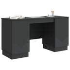 Schreibtisch mit Regal Schwarz 142,5 x 50 x 75 cm Holzwerkstoff