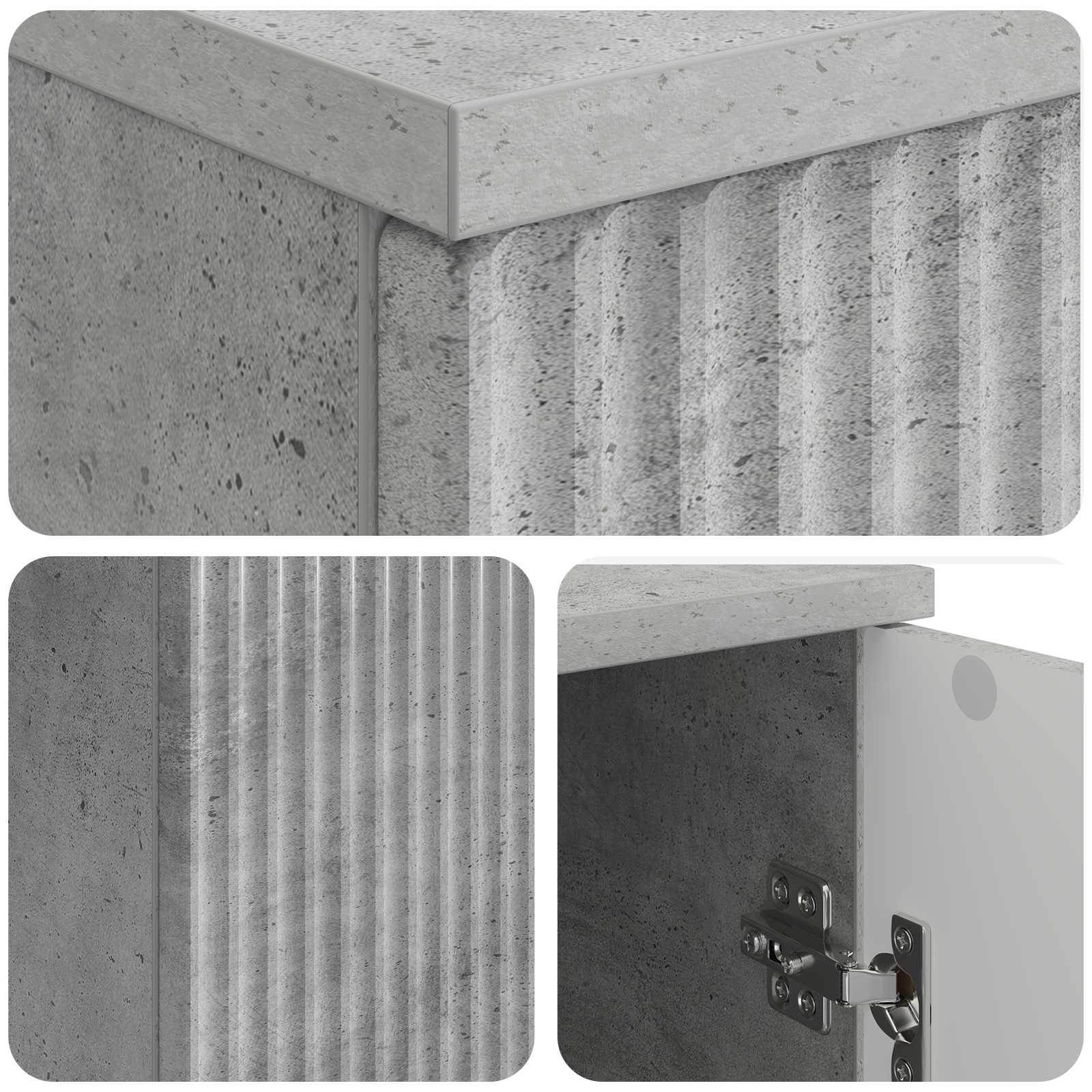 Schreibtisch mit Tür Betongrau 142,5 x 50 x 75 cm Holzwerkstoff