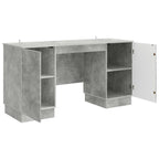 Schreibtisch mit Tür Betongrau 142,5 x 50 x 75 cm Holzwerkstoff