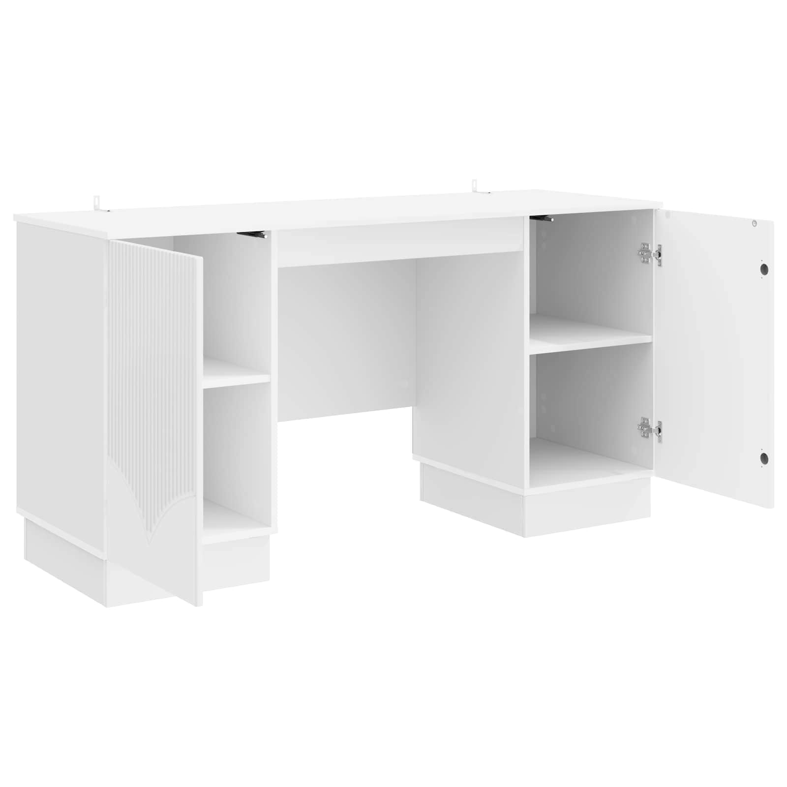 Schreibtisch Hochglanz Weiß 142,5 x 50 x 75 cm Holzwerkstoff