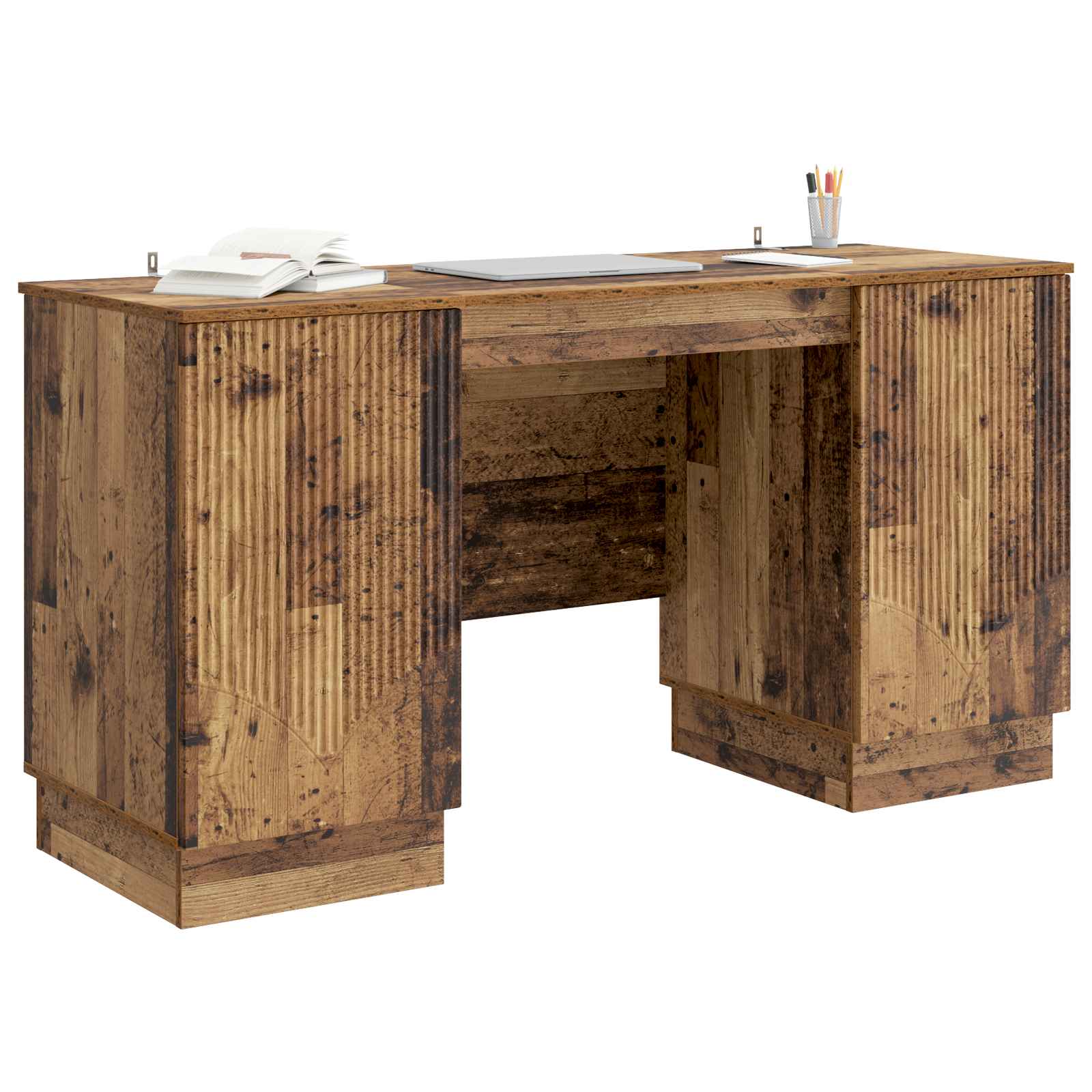 Schreibtisch mit Regal Altholz 142,5 x 50 x 75 cm Holzwerkstoff