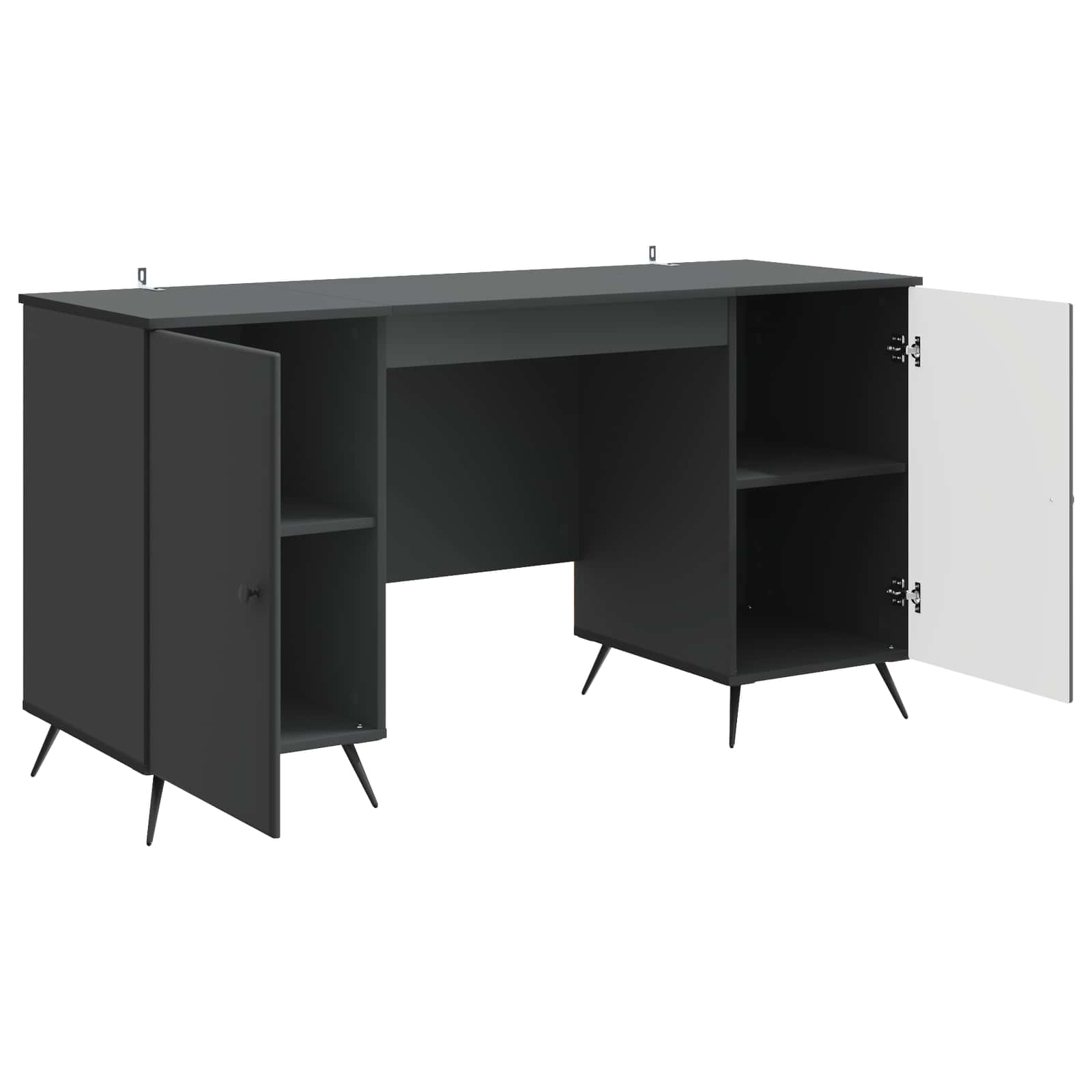 Schreibtisch mit Regal Schwarz 142,5 x 50 x 75 cm Holzwerkstoff