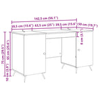 Schreibtisch mit Regal Schwarz 142,5 x 50 x 75 cm Holzwerkstoff