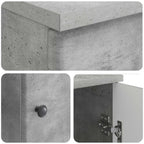 Schreibtisch mit Tür Betongrau 142,5 x 50 x 75 cm Holzwerkstoff
