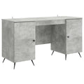 Schreibtisch mit Tür Betongrau 142,5 x 50 x 75 cm Holzwerkstoff