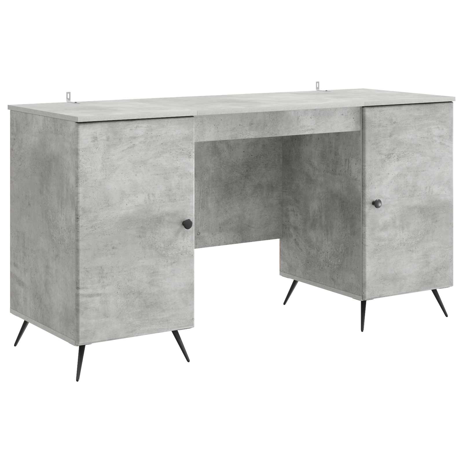 Schreibtisch mit Tür Betongrau 142,5 x 50 x 75 cm Holzwerkstoff
