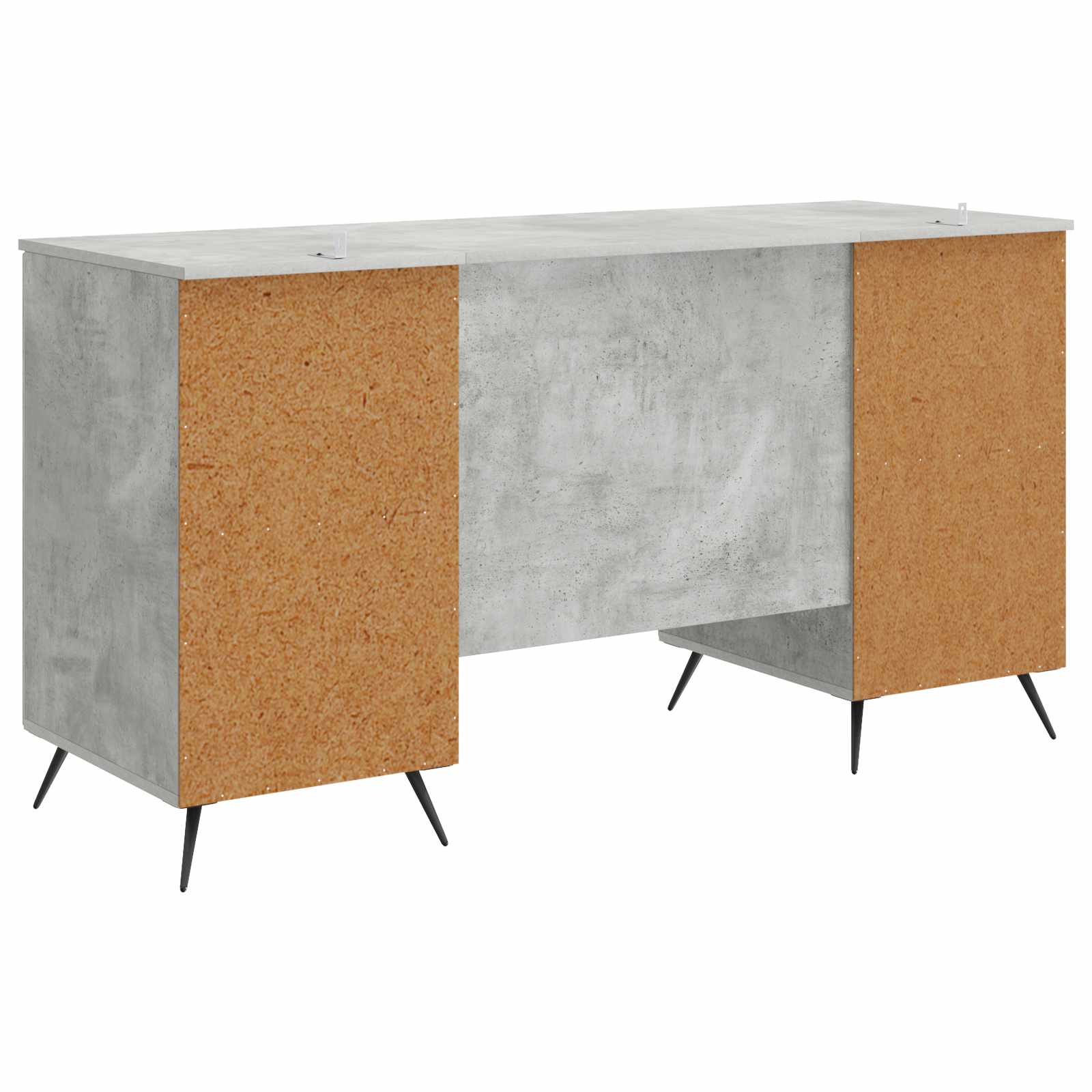 Schreibtisch mit Tür Betongrau 142,5 x 50 x 75 cm Holzwerkstoff