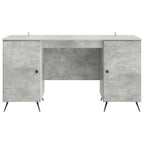 Schreibtisch mit Tür Betongrau 142,5 x 50 x 75 cm Holzwerkstoff